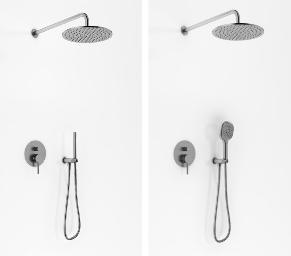 Kohlman Axel Gray Zestaw Prysznicowy Podtynkowy Z Deszczownicą 25 cm (QW210AGR25)